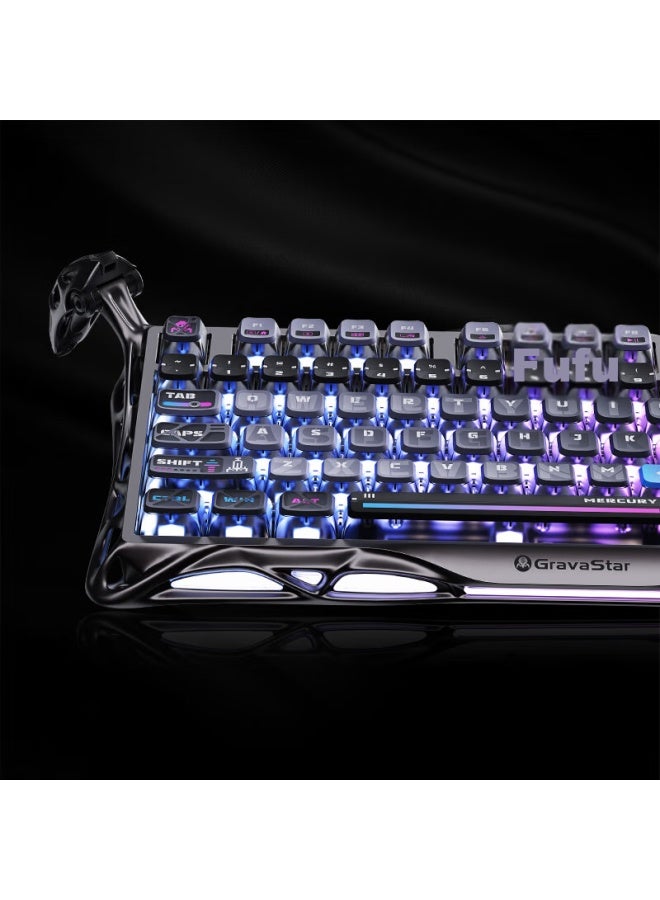 Gravastar Gravity Planet Home Mechanical Keyboard, Poxia 75 Layout, Wireless Wired Bluetooth Tri-mode Gasket Customized Metal With Feet, Gs K1 Pro Cyber Mecha - Image 4
