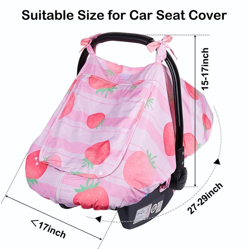 FIOBEE Baby Car Seat Cover, Car Seat Covers for Babies Infant Car Seat Canopy with Breathable Mesh Window Waterproof Carseat Cover for Babies Boy Girl 4 Seasons - Image 5