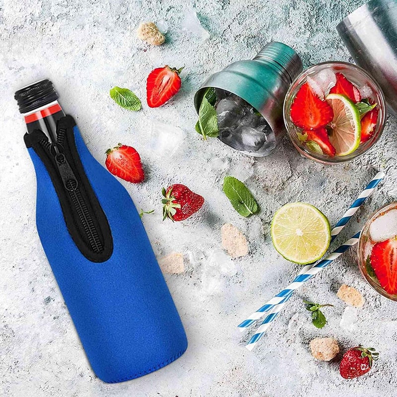 8-piece beverage insulation sleeve, bottle sleeve with handle and zipper, multi-color neoprene can cooler sleeve - Image 3
