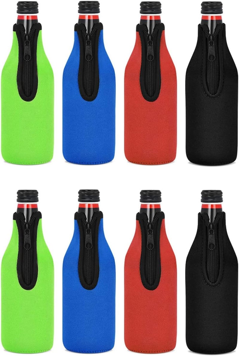 8-piece beverage insulation sleeve, bottle sleeve with handle and zipper, multi-color neoprene can cooler sleeve - Image 2