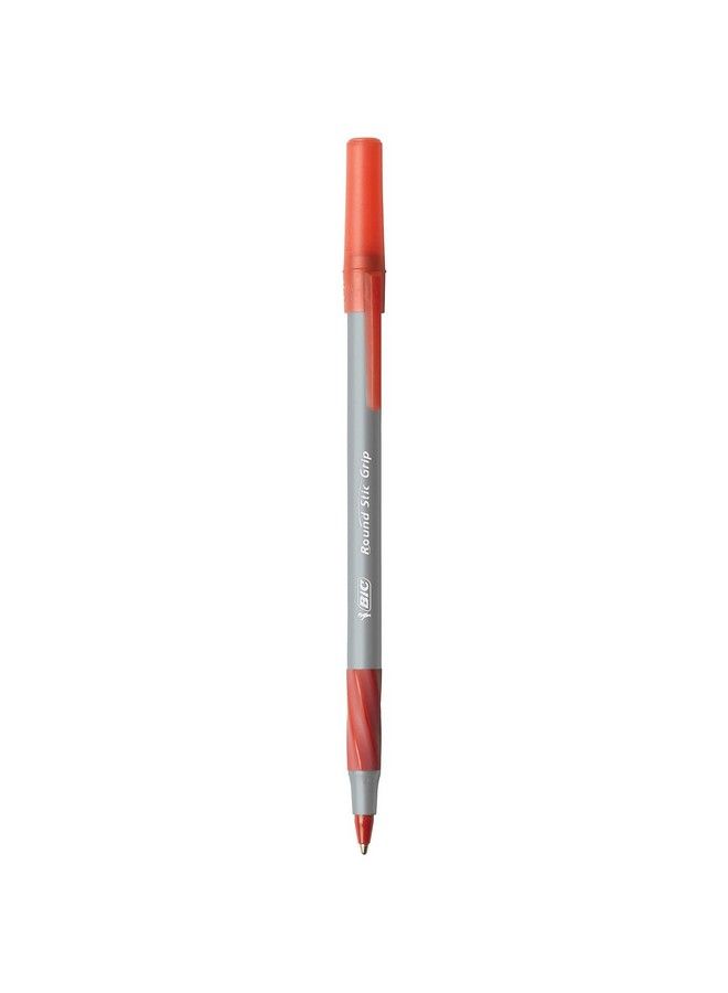 Bic America Gsmg11Rd Round Stic Grip Xtra Comfort Ballpoint Pen Red Ink Medium Dozen (Pack Of 12 Pens) - Image 5