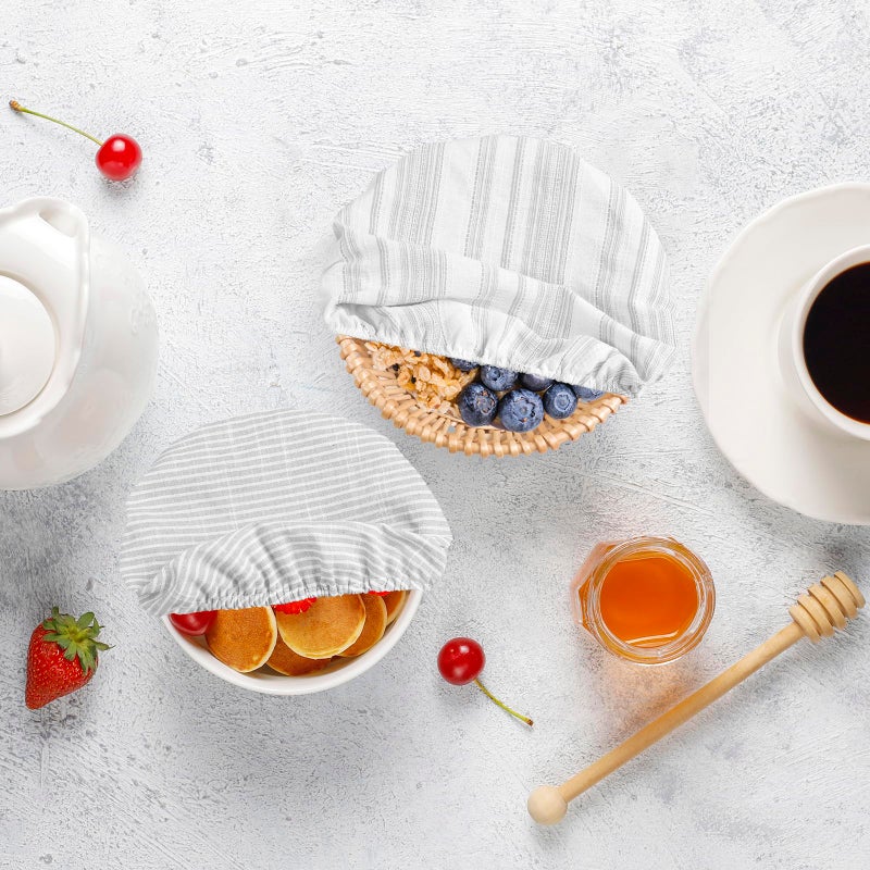 POKULAM Reusable Bowl Covers, 5 Size Stretch Cloth Bowl Covers for Bread Proofing, cloth Fabric bowl Cover for Food Fruits Leftover (L) - Image 5