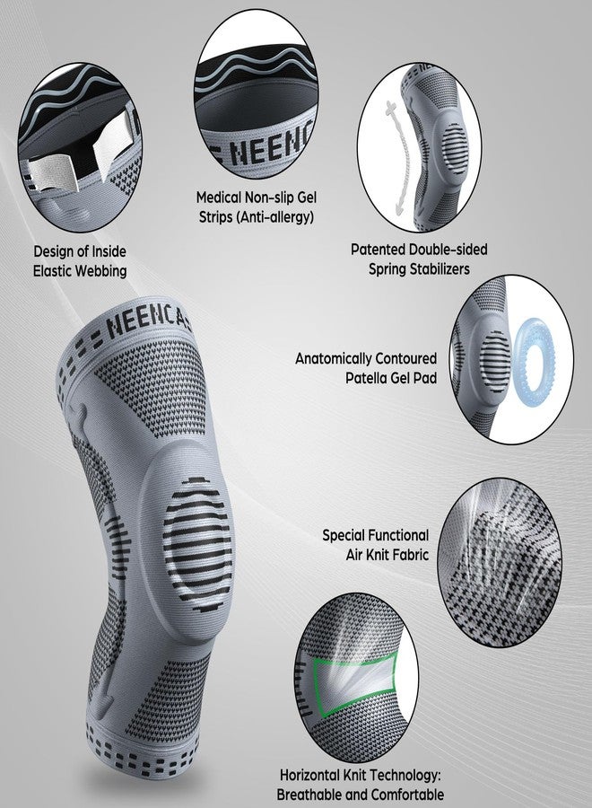 NEENCA Professional Knee Brace, Compression Knee Support with Patella Gel Pad & Side Stabilizers, Medical Knee Sleeve for Pain Relief, ACL,PCL, Meniscus, Injury Recovery, Arthritis, Sports, Workout... - Image 2