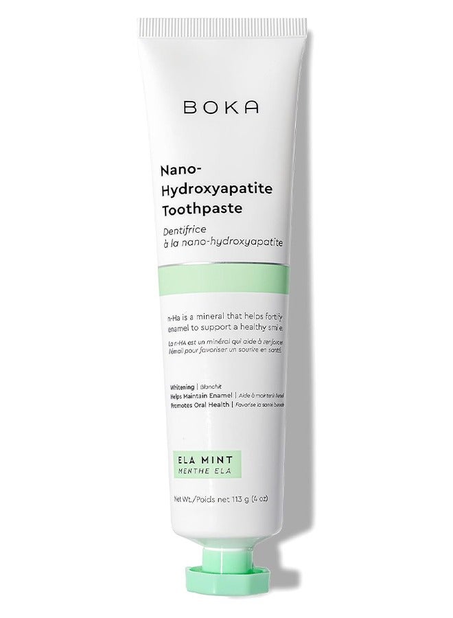 BOKA Nanno Hydroxyapatite Toothpaste -Fluoride Free Toothpaste, for Teeth Whitening & Remineralizing, Sensitive Teeth, Dentist Recommended for Adult, Kids, Natural Peppermint Flavor Ela Mint, 4oz - Image 1