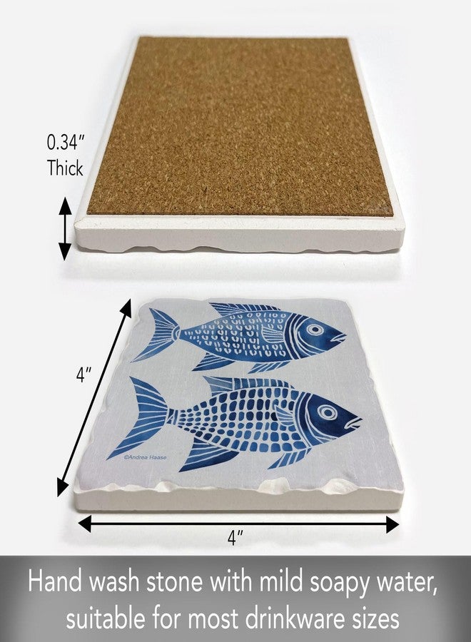 Counterart Thirstystone Nautical Life Blue Fish Tumbled Tile Coasters Manufactured in The USA Create Your Own Set - Image 4
