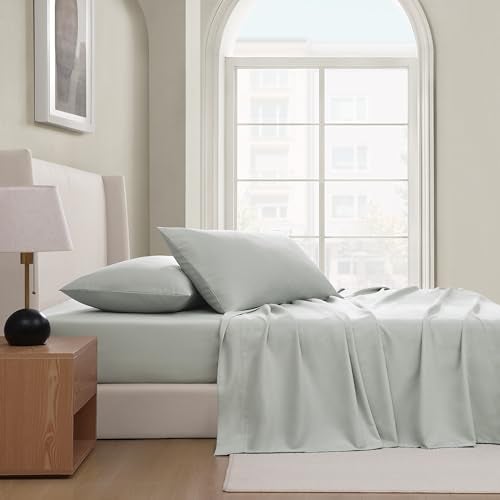 UGG King Sheet Set 4-Piece Luxury Cooling Sheets Deep Pockets Premium Bedding with 2 Pillow Shams Hypoallergenic Machine Washable Soft Lightweight Bed Set for Bedroom, King, Mineral Green (Hedi) - Image 2