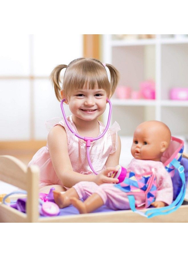 Sumind 2 Pieces Baby Doll Carrier Backpacks Doll Portable Bags Doll Carrier Front Storage Bags With Straps Doll Accessories Fit For Dolls From 14 To 18 Inches (Geometry And Heart Style)  - Image 5