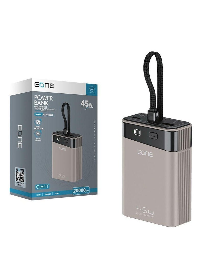 EONE Model E12030100 Portable Charger with 45W Output, 20000mAh Capacity, and Advanced Safety Features for Travel and Business - Image 2