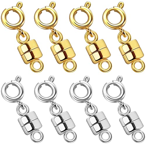 OHINGLT Strong Magnetic Necklace Clasps and Closures,Gold and Silver Plated Jewelry Clasps Converters for Bracelet Necklaces Chain - Image 1