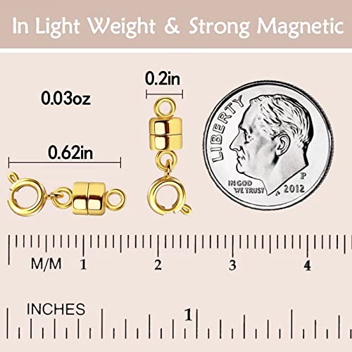 OHINGLT Strong Magnetic Necklace Clasps and Closures,Gold and Silver Plated Jewelry Clasps Converters for Bracelet Necklaces Chain - Image 3