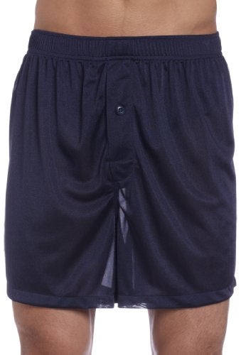 INTIMO بوكسر تريكوت للرجال من إنتيمو، أزرق داكن، متوسط - Image 1