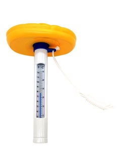 Floating Pool Thermometer With String Yellow/White/Blue