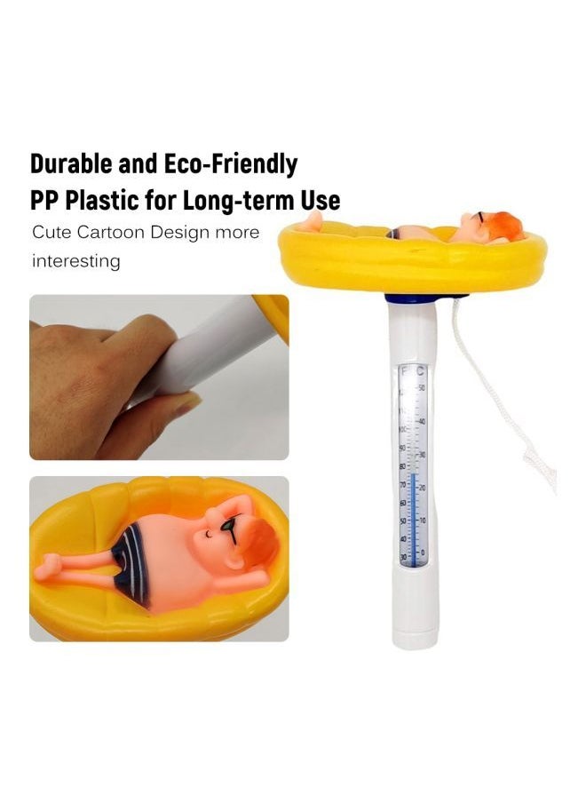 NIBEMINENT - Floating Pool Thermometer With String Yellow/White/Blue - Image 1
