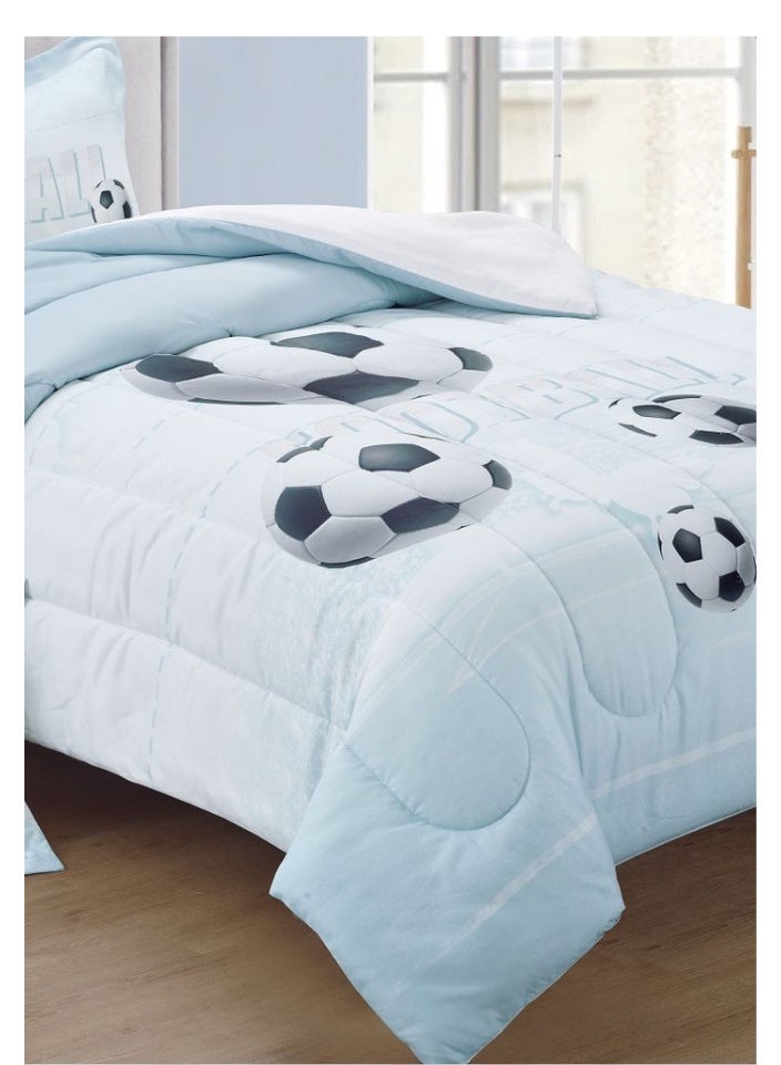 سمارت هوم طقم مفارش سرير أطفال 4 قطع بتصميم  فخم ومبطن بحشوة مريحة - مفرش مكون من 4 قطع قابل للعكس لحاف 170×230 سم + شرشف برباط + كيس مخدة + غطاء خدادية – قماش مايكروفايبر ناعم وعالي الجودة – مثالي لغرف لأطفال - Image 5