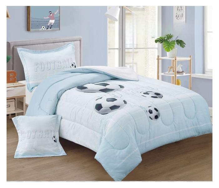 سمارت هوم طقم مفارش سرير أطفال 4 قطع بتصميم  فخم ومبطن بحشوة مريحة - مفرش مكون من 4 قطع قابل للعكس لحاف 170×230 سم + شرشف برباط + كيس مخدة + غطاء خدادية – قماش مايكروفايبر ناعم وعالي الجودة – مثالي لغرف لأطفال - Image 1