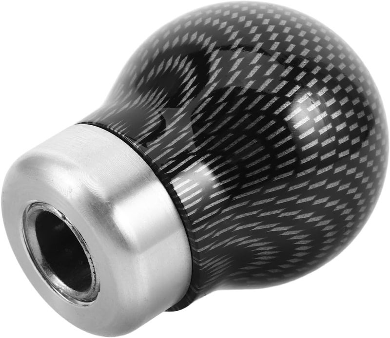 BESTonZON Carbon Fiber Shift Knob Ball with Adapter Manual Gear Shifting Handle Lightweight Sturdy Car Interior Replacement Part for Automotive Enthusiasts - Image 1