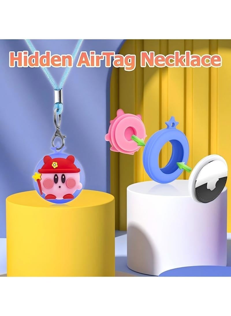 Anmi AirTag Necklace Kids, 2 Pack Holder for Apple Air Tag Toddler Silicone Hidden Case Convenient Than Wristband Bracelet Child AirTags Holder for Boys (Green, Blue) - Image 5