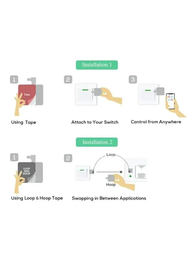 Smart Fingerbot Tuya Bluetooth Switch Button Pusher Bluetooth Smart Switch Works with Tuya Smart Life App，Black