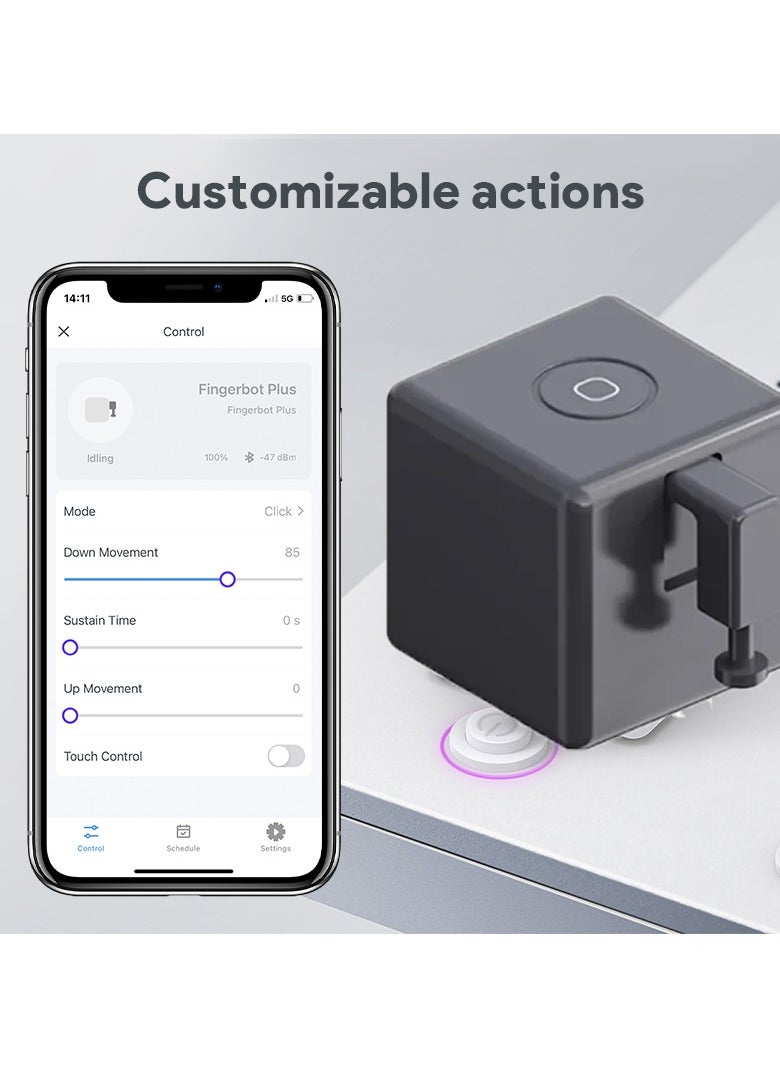 UanTii Smart Fingerbot Tuya Bluetooth Switch Button Pusher Bluetooth Smart Switch Works with Tuya Smart Life App，Black  - Image 4