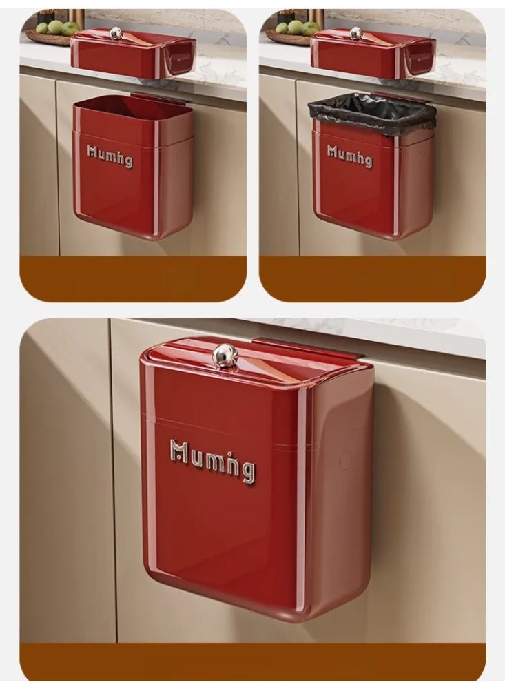 Press Lid Household Trash Can, Large Capacity Sealed Waste Bin for Bathroom Kitchen Bedroom, Modern Light Luxury Design - Image 5