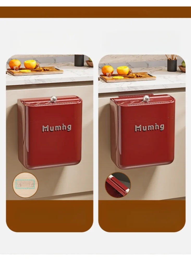 Press Lid Household Trash Can, Large Capacity Sealed Waste Bin for Bathroom Kitchen Bedroom, Modern Light Luxury Design - Image 1