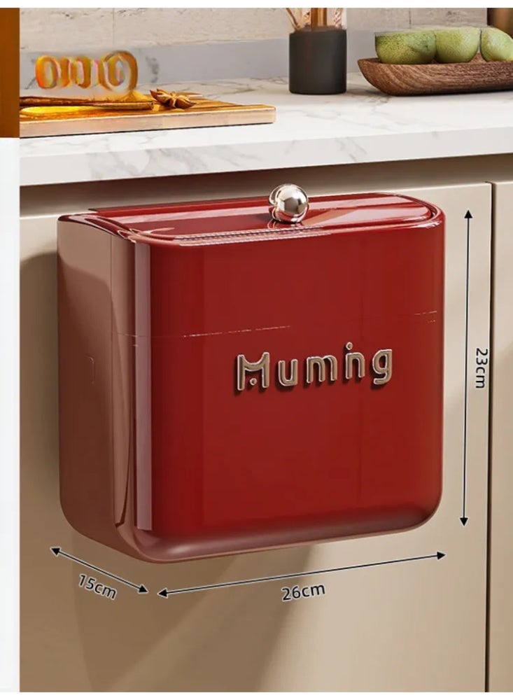 Press Lid Household Trash Can, Large Capacity Sealed Waste Bin for Bathroom Kitchen Bedroom, Modern Light Luxury Design - Image 2