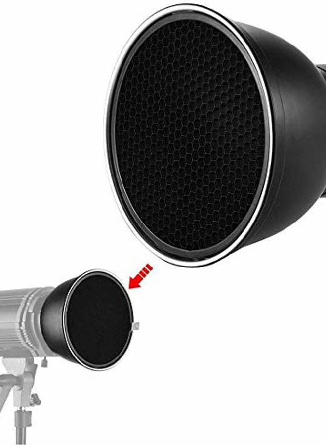 Soonpho 7" Standard Reflector Diffuser Lamp Shade Dish with 10° /30°/ 50° Degree Honeycomb Grid White Soft Cloth for Bowens Mount Studio Strobe Flash Light Speedlite - Image 5