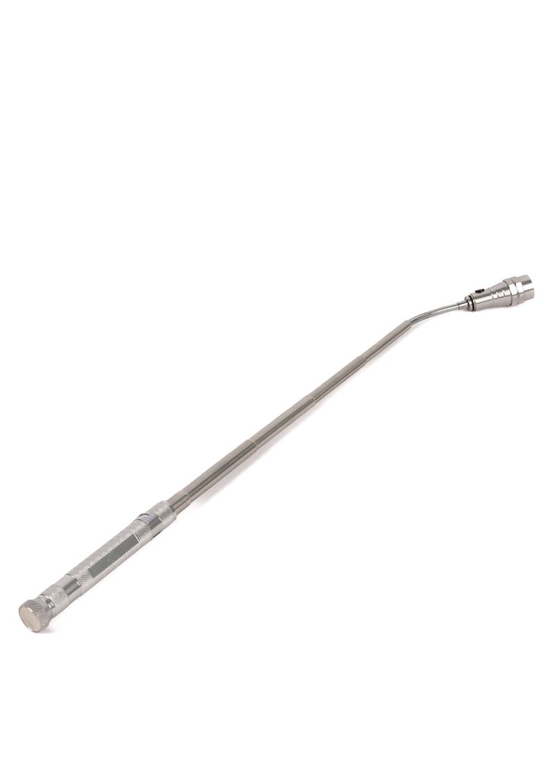 LUSTER 2pc Extendable led flashlight with hanging clip and strong magnetic base silver - Image 4