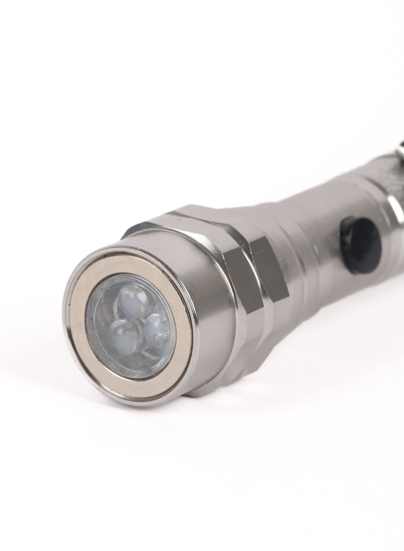 LUSTER 2pc Extendable led flashlight with hanging clip and strong magnetic base silver - Image 5