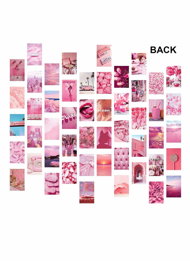 Generic - Aesthetic Wall Collage Kit - 50PCS Pink Posters for Teen Girls' Bedroom Decor, 4x6 Inch Pictures for Stylish Room Aesthetic - Image 1