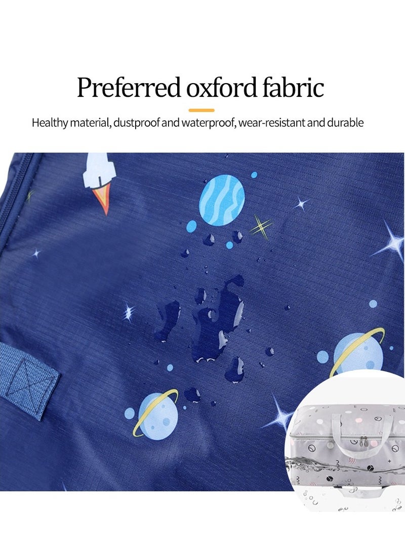 Oxford Material Organizer Storage Bag With Zips, Grey, 58*38*22cm - Image 5