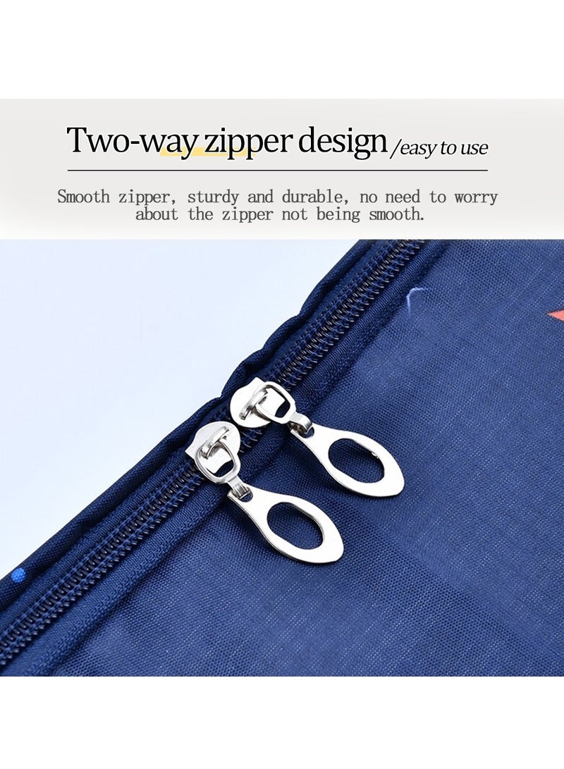 Oxford Material Organizer Storage Bag With Zips, Grey, 58*38*22cm - Image 4