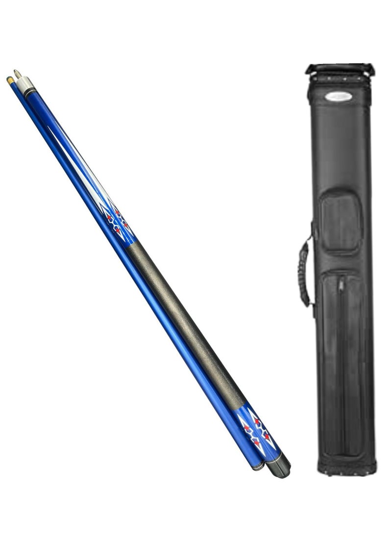 عصا سنوكر احترافية من ألياف الكربون - مفصل نصف، طرف 9 مم - عصا بلياردو من قطعتين مع حقيبة حمل - عصا بلياردو خفيفة الوزن ومتينة للعب الدقيق - Image 1