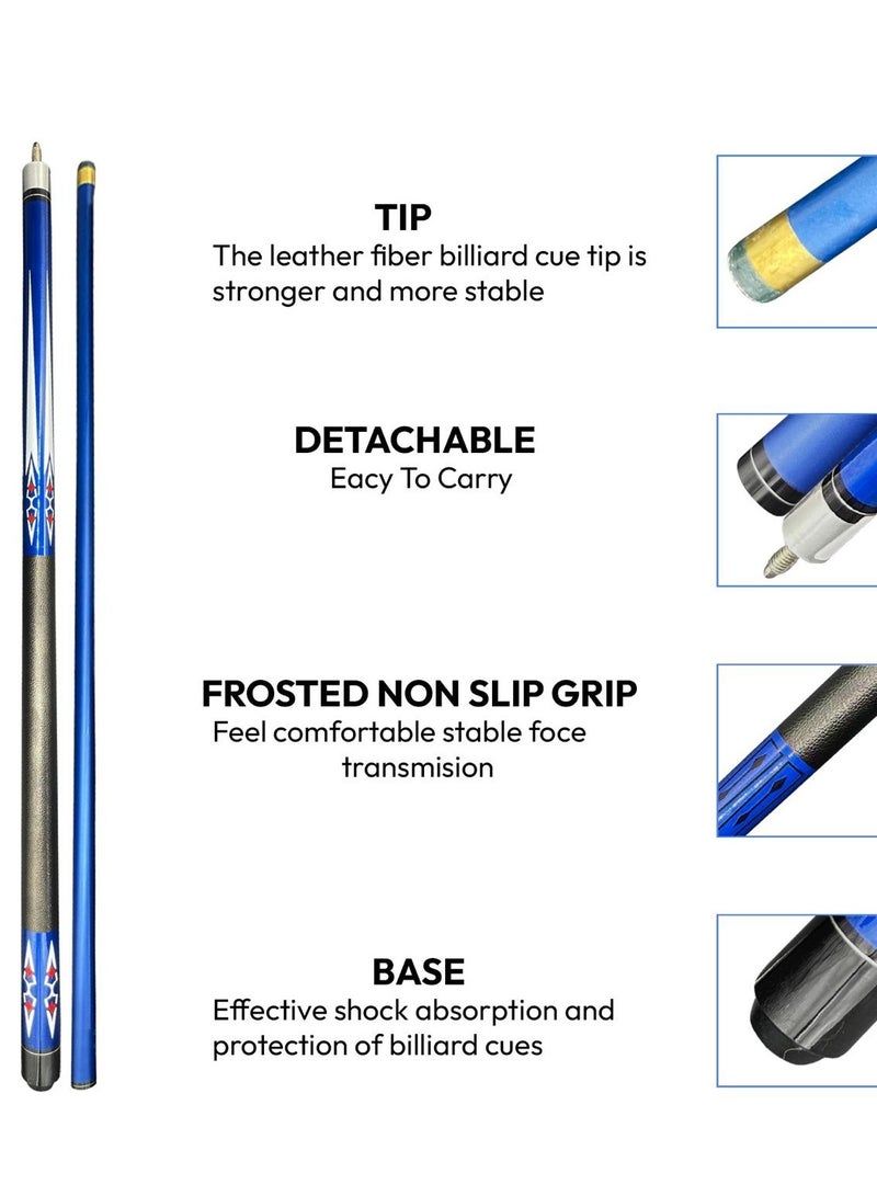 عصا سنوكر احترافية من ألياف الكربون - مفصل نصف، طرف 9 مم - عصا بلياردو من قطعتين مع حقيبة حمل - عصا بلياردو خفيفة الوزن ومتينة للعب الدقيق - Image 2