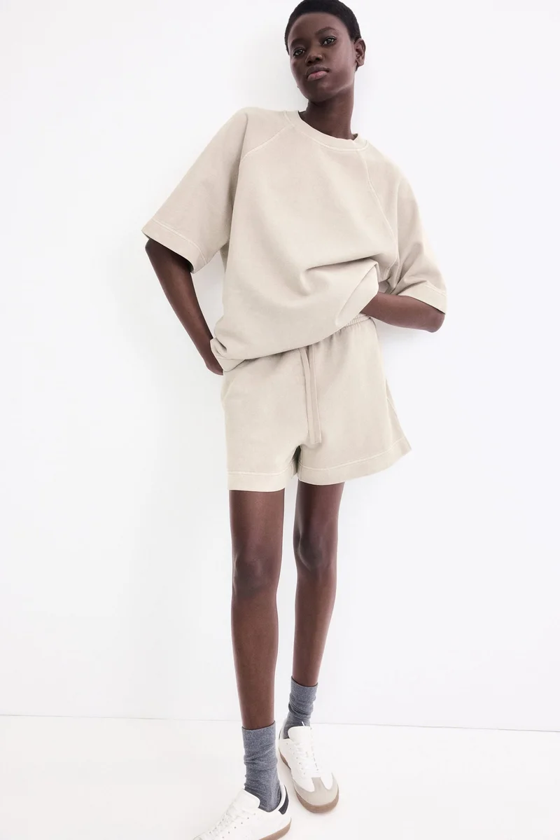 H&M Washed cotton sweatshorts