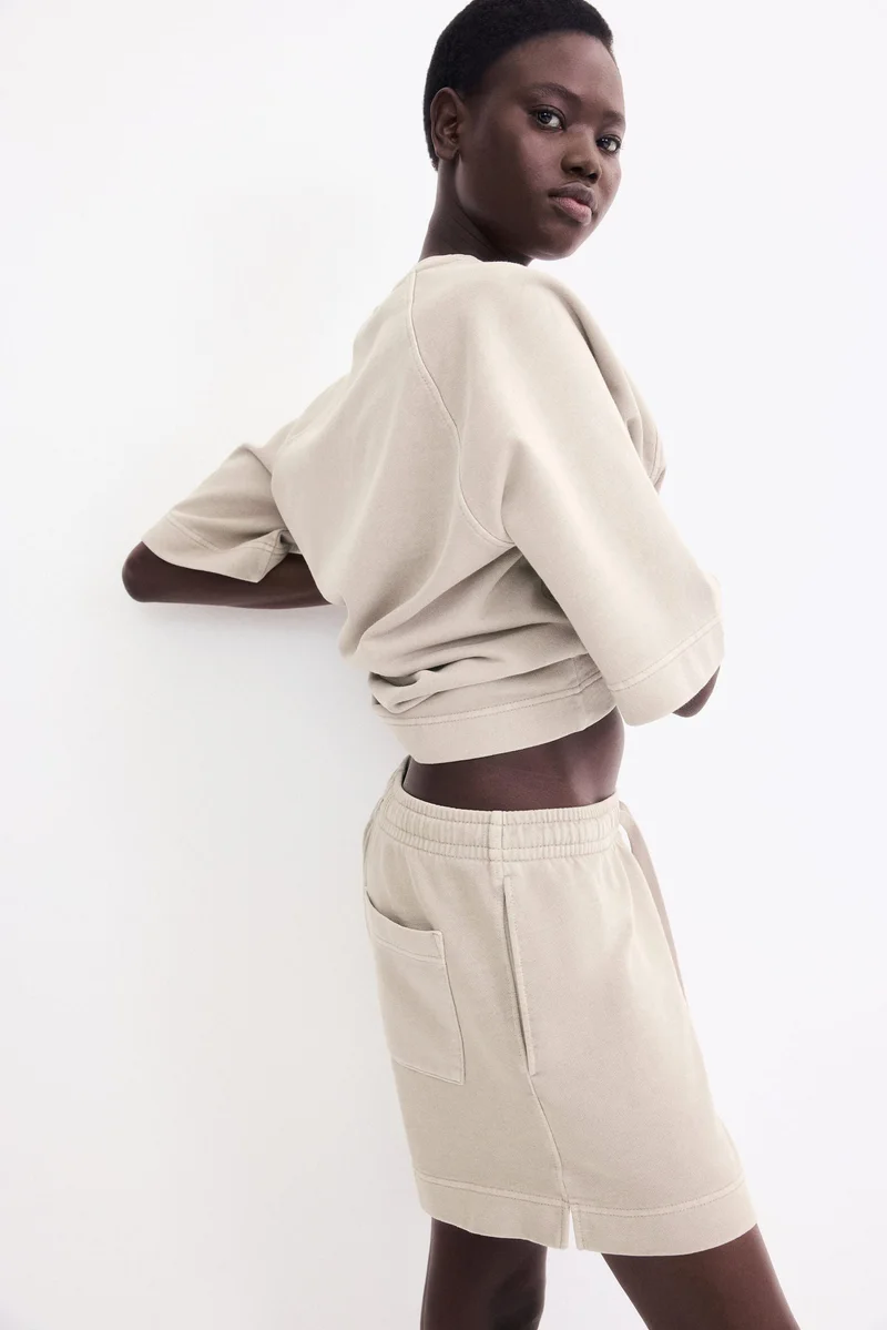H&M Washed cotton sweatshorts
