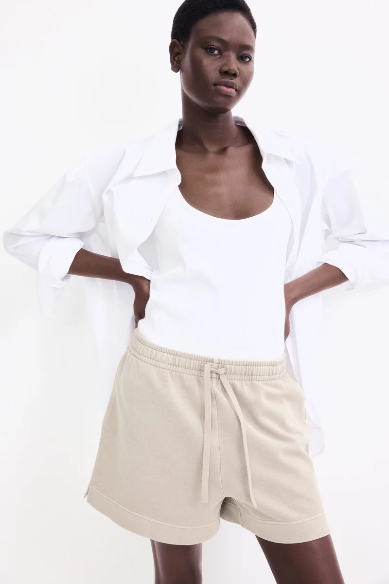 H&M Washed cotton sweatshorts
