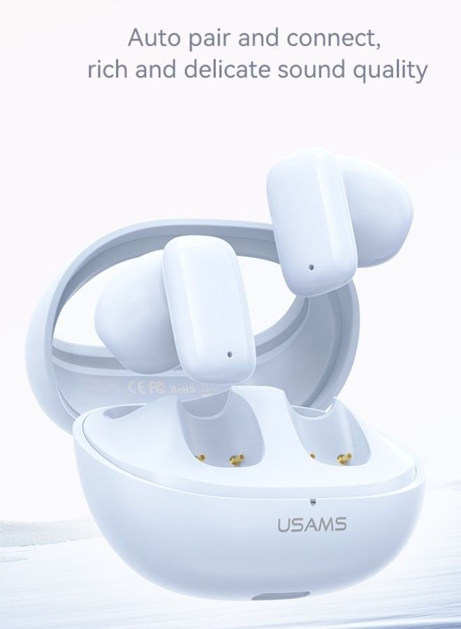 Usams Earphone Wireless Earbuds Headphones TWS Bluetooth 5.3 Semi In-Ear Stereo Sound 13mm Driver 5H Playtime Charging Case AirPods Style - Image 2