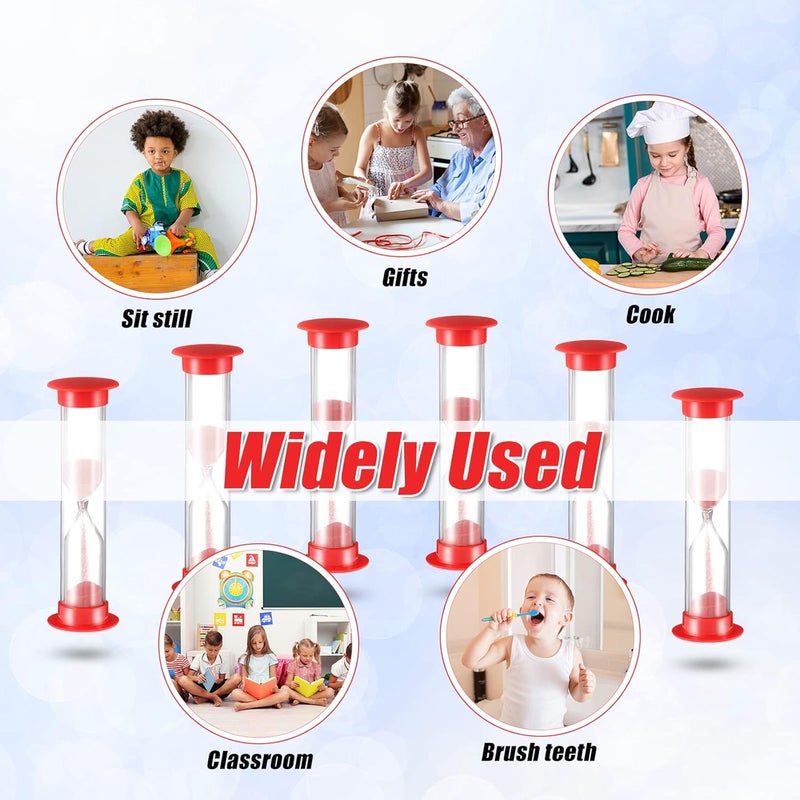 Queekay 200 Pcs Sand Timer 1 Minute Sand Timer in Bulk Acrylic Covered Hourglass Timer Red Sand Clock for Classroom Kitchen Preschool Teacher Home Supplies 335 x 098 x 098 Inches  - Image 4