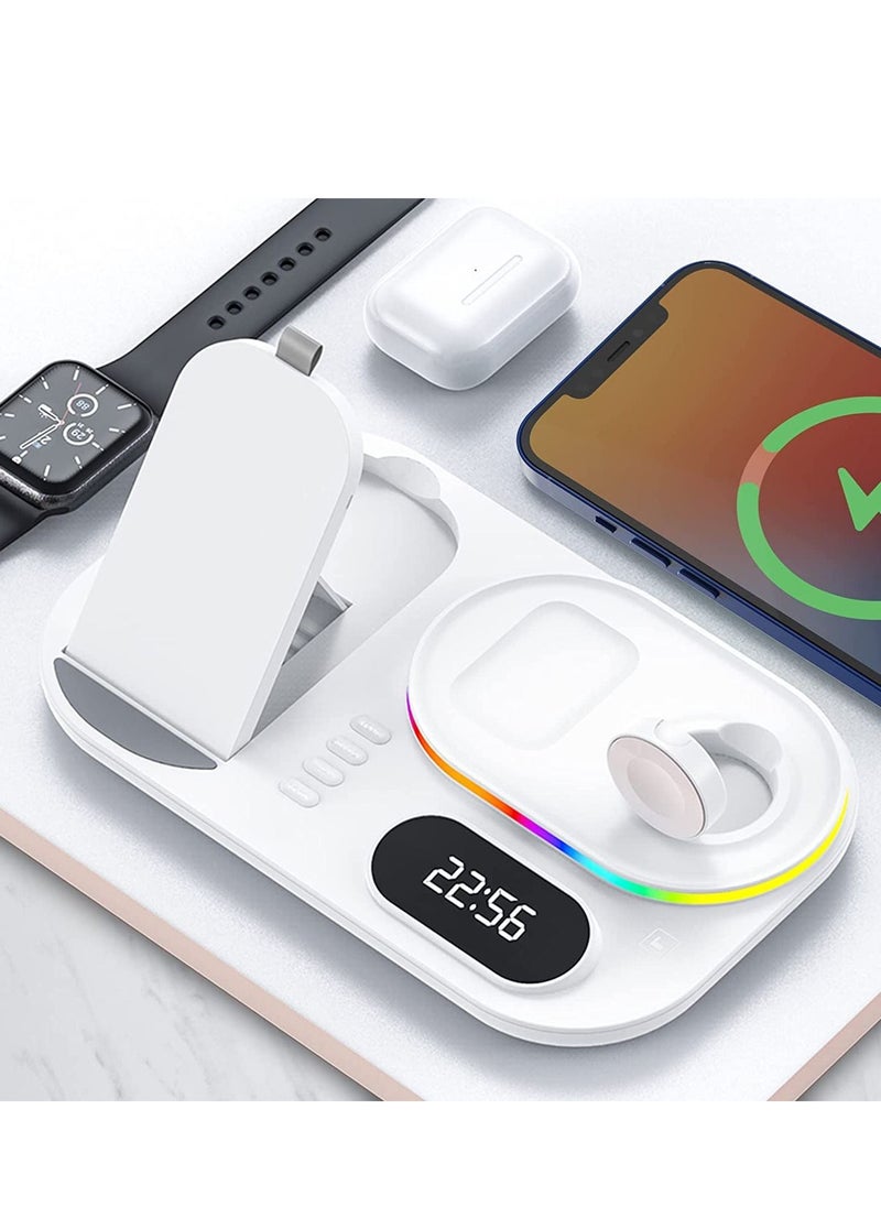 XVersion 4 in 1 Wireless Charger Station 30W with QI fast mobile charging for Apple iPhone/Air Pods/iWatch/Nothing Phone - White  - Image 2