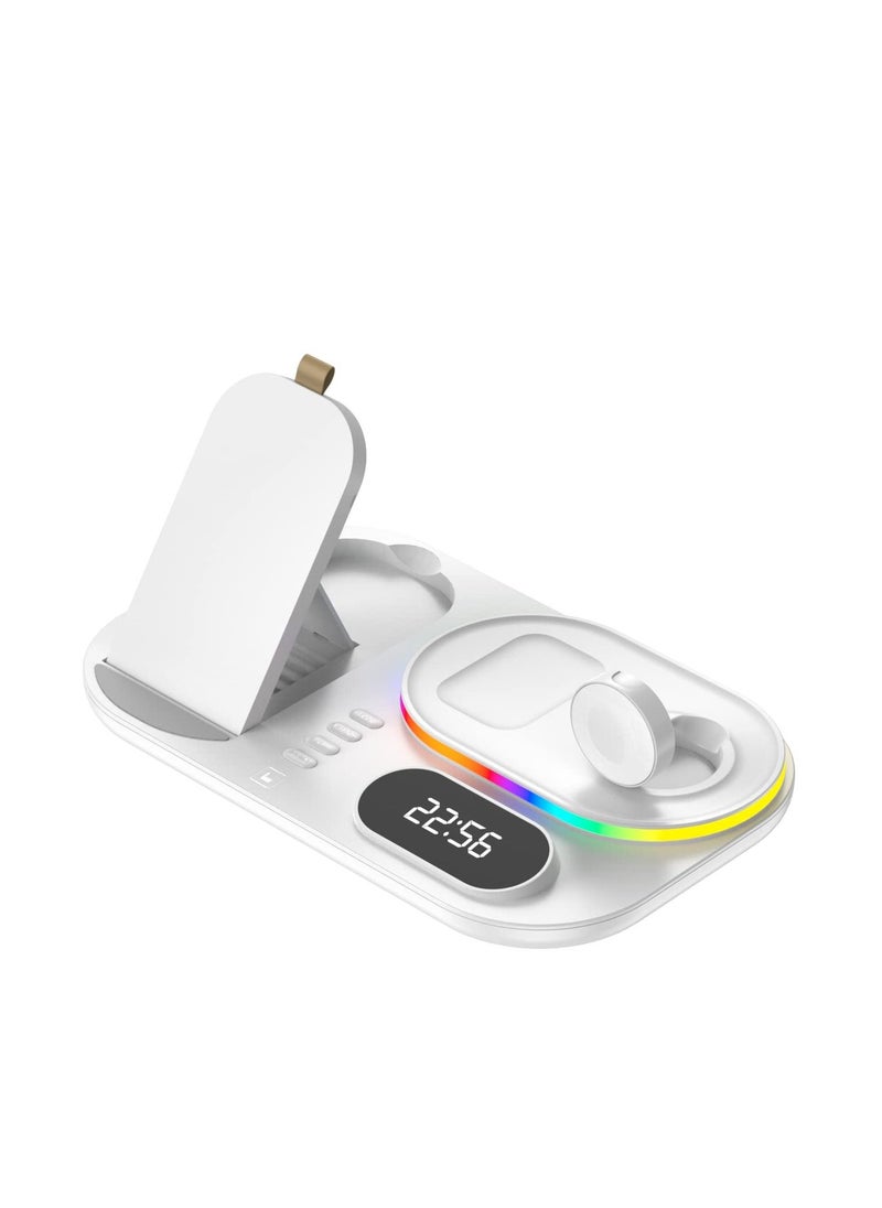 XVersion 4 in 1 Wireless Charger Station 30W with QI fast mobile charging for Apple iPhone/Air Pods/iWatch/Nothing Phone - White  - Image 5