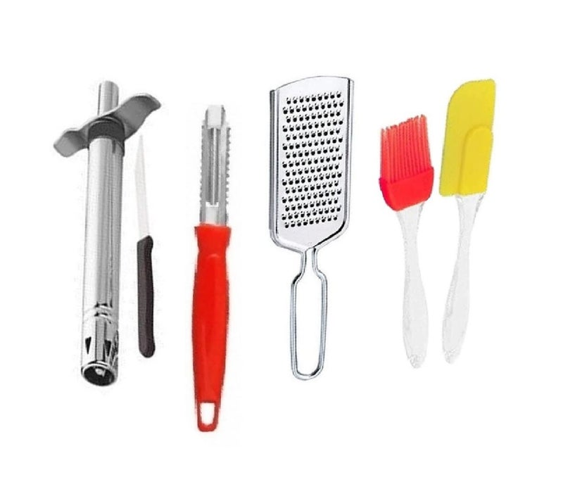 FIRST FRONT Steel Gas Lighter Knife with PeelerCheese Grater and Mini Spatula Set Multicolour Pack of 4 - Image 1