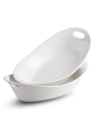 YHOSSEUN Large Serving Bowl with Handles 15 Quarts Oval Serving Platter for Turkey Thanksgiving Serving Dishes for Entertaining Ceramic Salad Bowls Set of 2 White - pzsku/Z91DDAFB2EE0868ABD860Z/45/1749491335/519e9cb9-2b0d-4fdd-8a70-a46e0a5c0afc