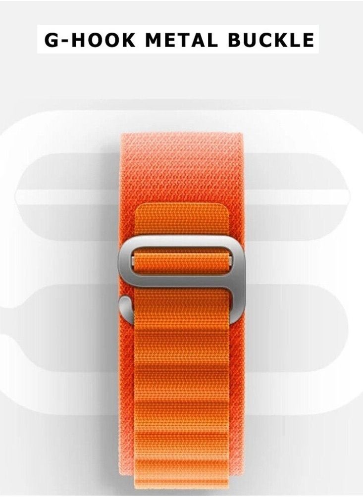 CATANES - Alpine Loop Band 20mm Nylon Woven Sport Watch Strap Compatible with Galaxy Watch5 Pro/Galaxy Watch5/Galaxy Watch4/Galaxy Watch4 Classic/Galaxy Watch3/ Galaxy Watch Active 2/Galaxy Watch Active Orange - Image 1