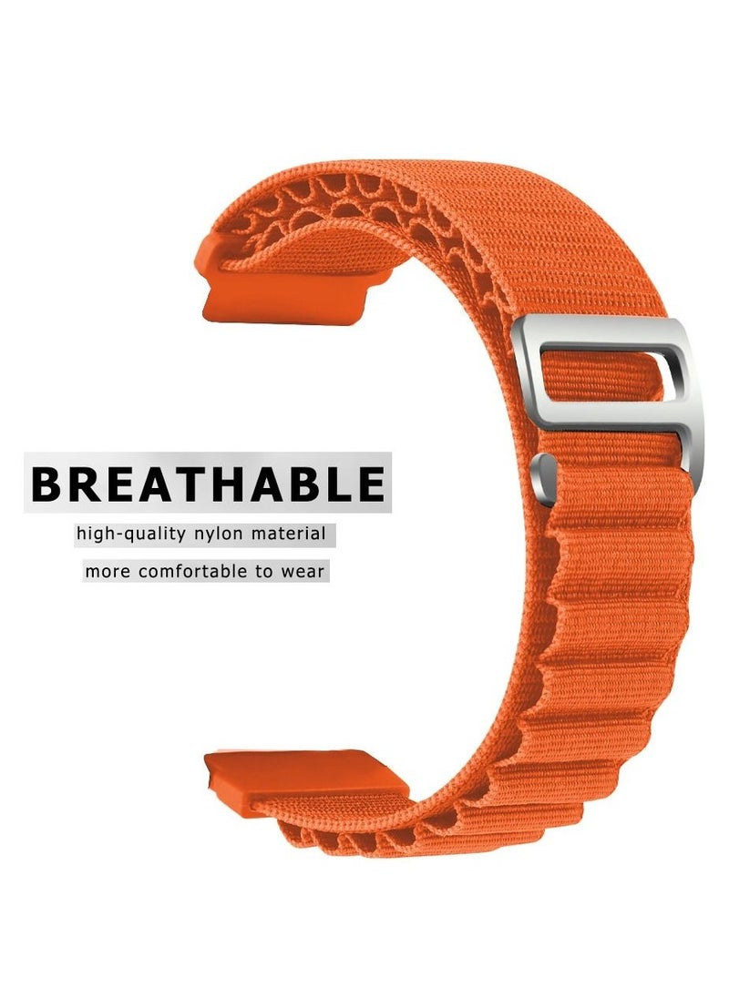 CATANES - Alpine Loop Band 20mm Nylon Woven Sport Watch Strap Compatible with Galaxy Watch5 Pro/Galaxy Watch5/Galaxy Watch4/Galaxy Watch4 Classic/Galaxy Watch3/ Galaxy Watch Active 2/Galaxy Watch Active Orange - Image 1