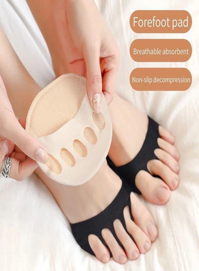 Falshruti Five Toes Forefoot Pads – Pain Relief & Cushion Support for High Heels, Calluses, Ball of Foot – Soft Gel Toe Separator Pads for Women & Men (2pcs) - Image 2