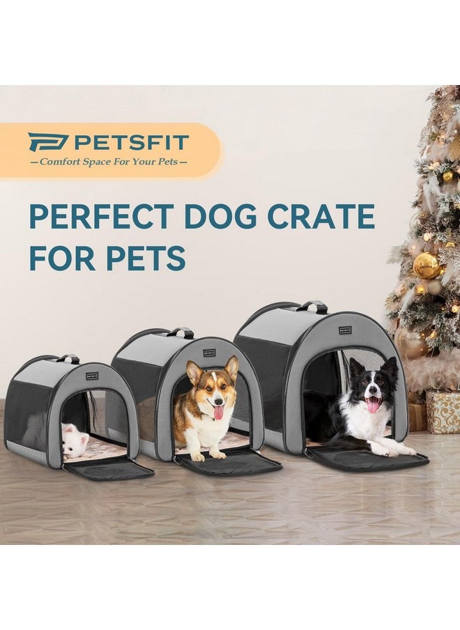 Petsfit PETSFIT Portable Dog Crate, Dog Travel Crate - 26.5 Inch Lightweight, Roomy, Easy to Set Up, Portable Pop Up Dog Carrier with Thick Mat, Sturdy Soft Dog Crate  - Image 3