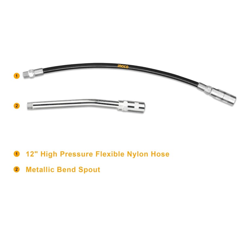 INGCO مسدس شحم INGCO ثقيل الوزن بمقبض مسدس مع خرطوم مسدس شحم عالي الأداء مسدس شحم صغير - Image 5