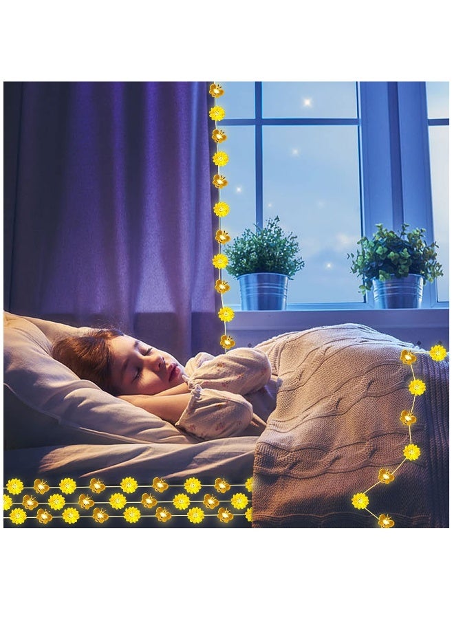 Solar Powered Honey Bee Fairy String Lights, 10FT 30LED Bumble Bee and Sunflower Decor for Outdoor Parties and Baby Showers - Image 5