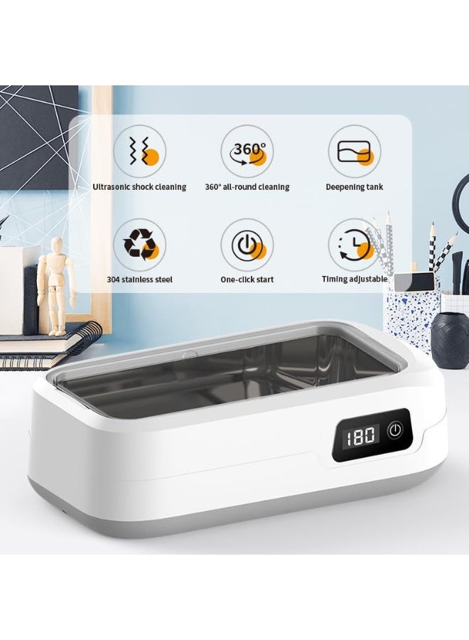 Generic Ultrasonic Cleaner for Glasses, Jewelry, Dentures – 360° Full Cleaning, 48,000Hz Vibration, 600ml Capacity, 304 Stainless Steel, 4 Timer Settings – Household Small Ultrasonic Cleaning Machine - Image 3